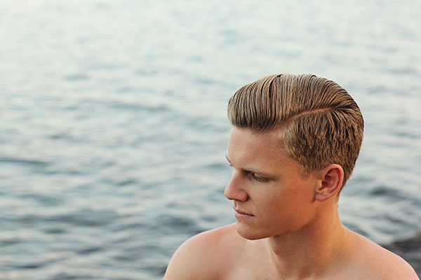 Side Part Pompadour Men's Haircuts at State Street Barbers